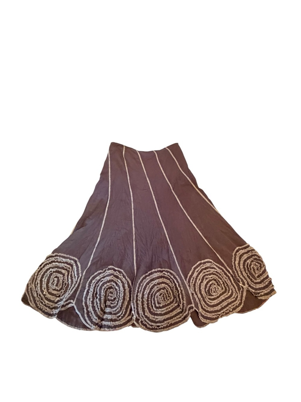 VAMP Gray Maxi Skirt with Contrasting White Swirl Detail